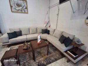 مبل ال مرسده(ابر 35 کیلویی سوپر اچ آر. کلاف داخلی نراد روس. چوب راش گرجستان. رنگ پلی اورتان ترک