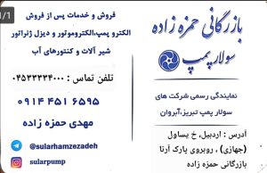 پمپ خانگی در اردبیل پمپ شناور اردبیل پمپ کشاورزی اردبیل بازرگانی حمزه زاده