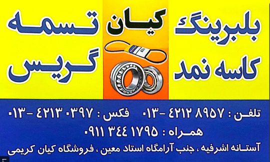 بلبرینگ کاسه نمد تسمه در آستانه اشرفیه بلبرینگ کاسه نمد تسمه در گیلان فروشگاه کیان کریمی